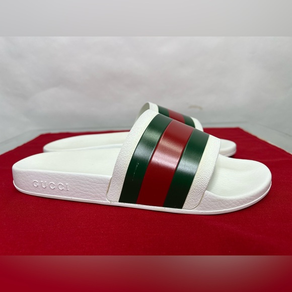 Gucci Pursuit Pool Slide Sandals Red Green White slides - Picture 2 of 9